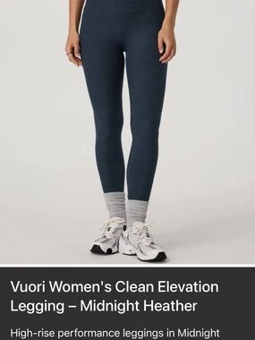 Vuori Clean Elevation Legging in Midnight Heather Navy